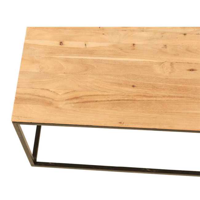 Mesa modelo Mitjana en madera de teca reciclada y hierro lacado negro| bosco