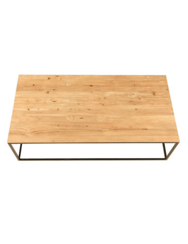 Mesa modelo Mitjana en madera de teca reciclada y hierro lacado negro| bosco