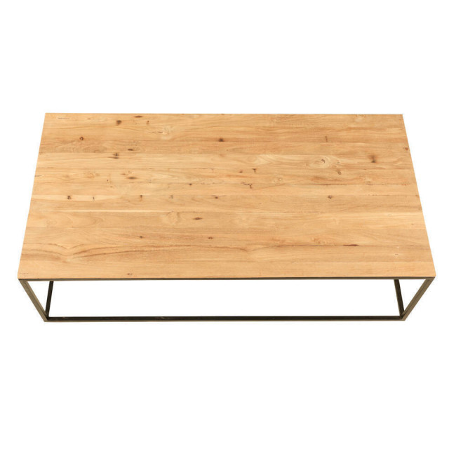 Mesa modelo Mitjana en madera de teca reciclada y hierro lacado negro| bosco