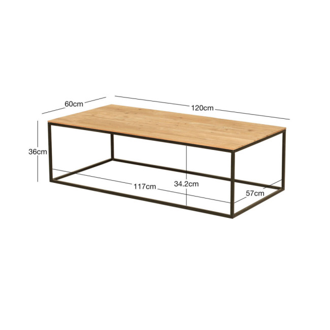 Mesa modelo Mitjana en madera de teca reciclada y hierro lacado negro| bosco