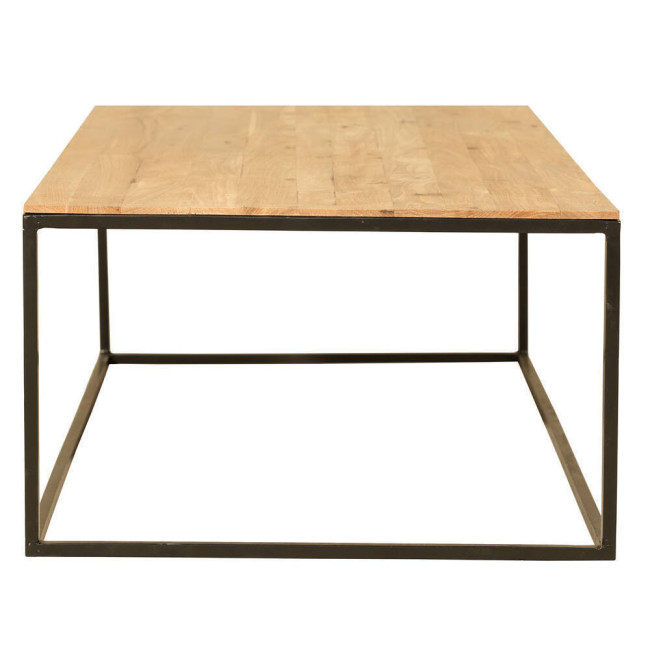 Mesa de rincón modelo Mitjana en madera de teca reciclada y hierro lacado negro| bosco