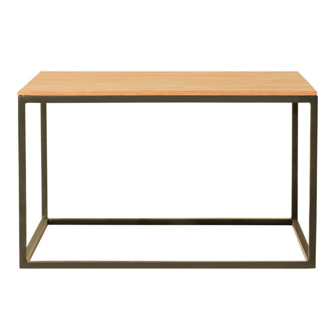 Mesa de rincón modelo Mitjana en madera de teca reciclada y hierro lacado negro| bosco