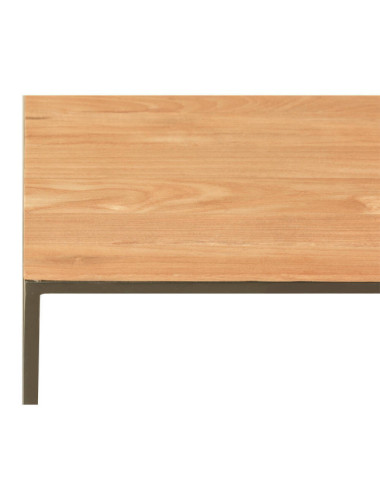 Mesa de rincón modelo Mitjana en madera de teca reciclada y hierro lacado negro| bosco