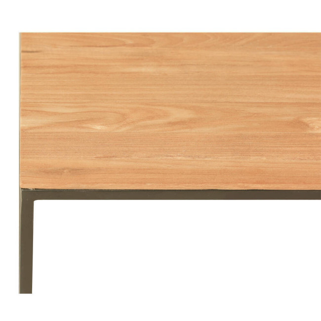 Mesa de rincón modelo Mitjana en madera de teca reciclada y hierro lacado negro| bosco