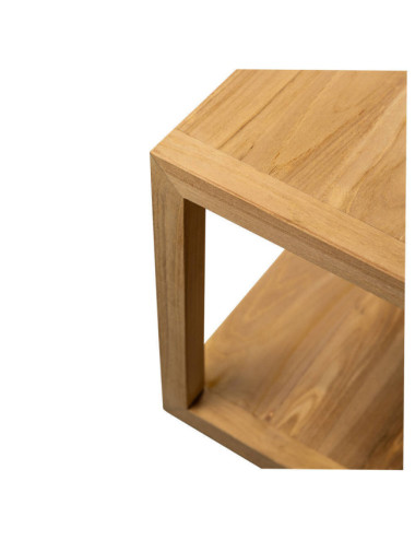 Mesa de rincón modelo Turqueta en madera de teca con acabado lijado fino | bosco
