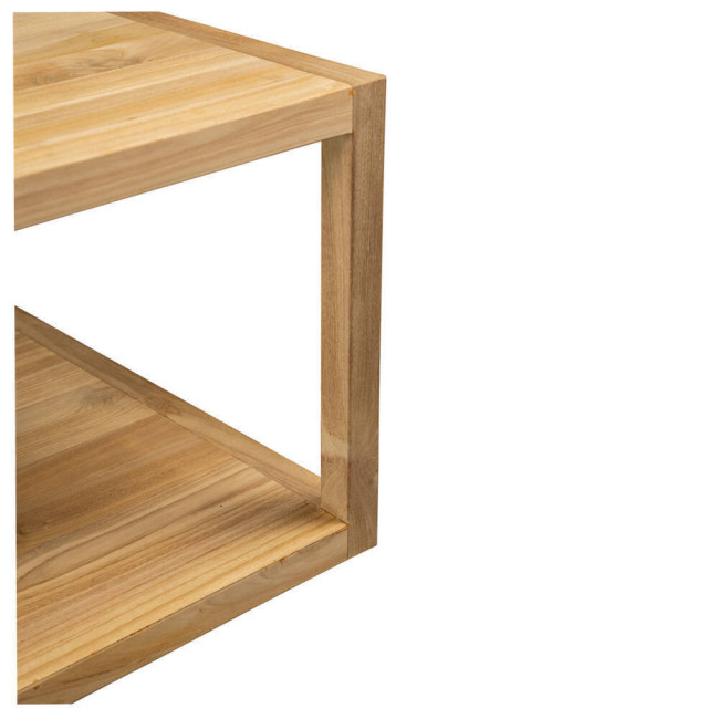 Mesa de rincón modelo Turqueta en madera de teca con acabado lijado fino | bosco