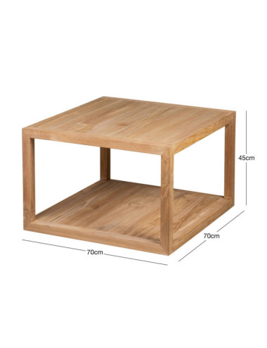 Mesa de rincón modelo Turqueta en madera de teca con acabado lijado fino | bosco