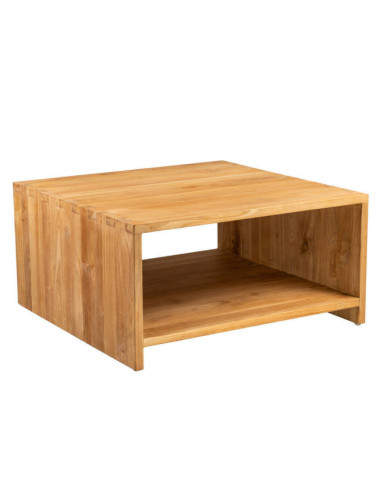 Mesa de centro Es Talaier en madera de teca natural con cajón central| bosco
