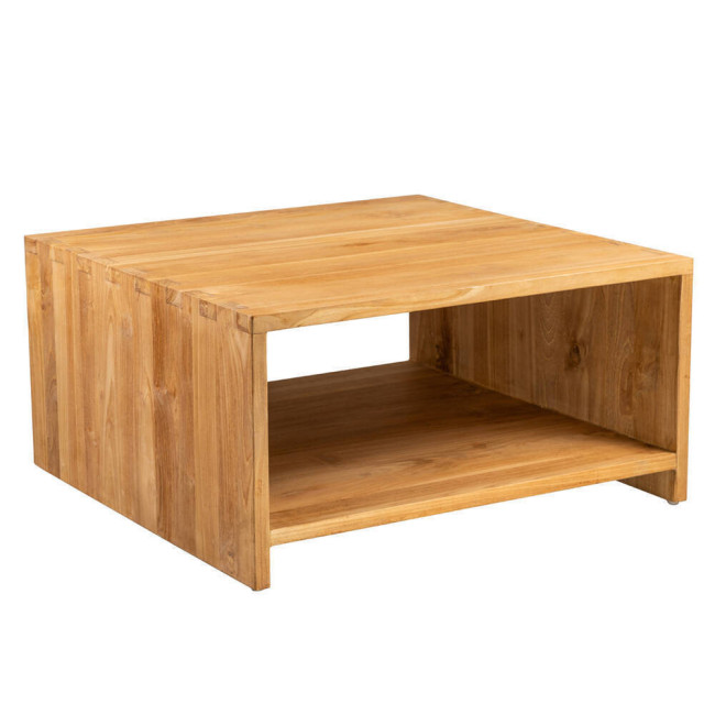 Mesa de centro Es Talaier en madera de teca natural con cajón central| bosco