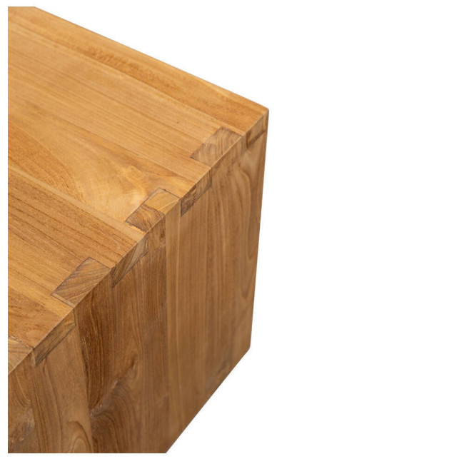 Mesa de centro Es Talaier en madera de teca natural con cajón central| bosco