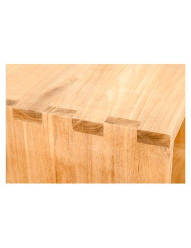 Mesita de noche Es Talaier en madera de teca natural con cajón central| bosco
