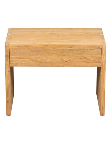 RT-1291A MESITA DE NOCHE BASIC 1 CAJON, TECA RECICLADA ACABADO SEMI RUSTICO.