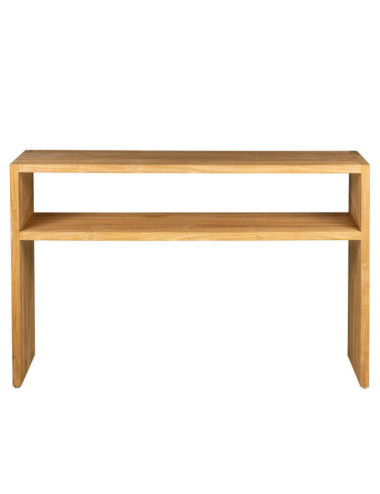 MESA CONSOLA BINIDALI DE MADERA DE TECA ACABADO LIJADO FINO