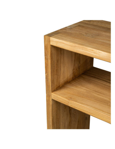 MESA CONSOLA BINIDALI DE MADERA DE TECA ACABADO LIJADO FINO