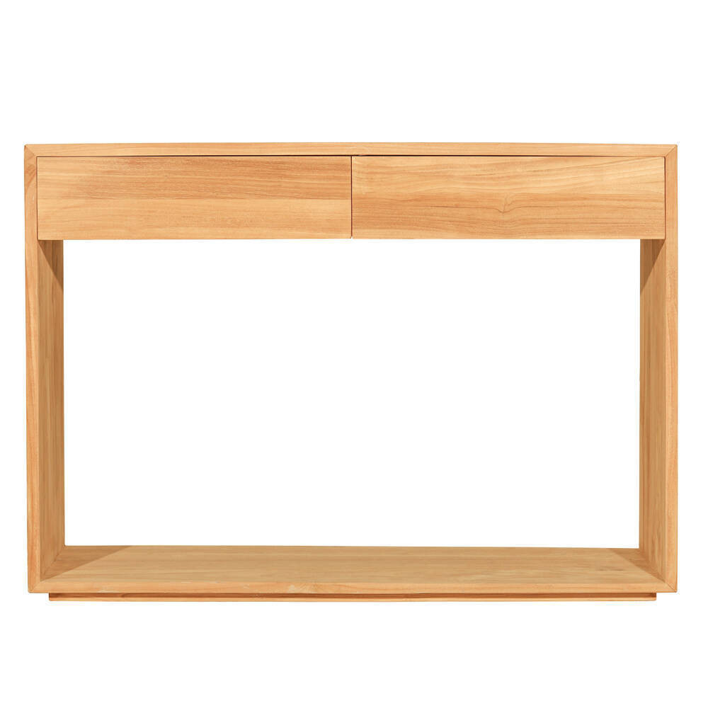 RT-1052A CONSOLA 2 CAJONES BINANCOLLA DE 120 X 35 X 85H. MADERA TECA