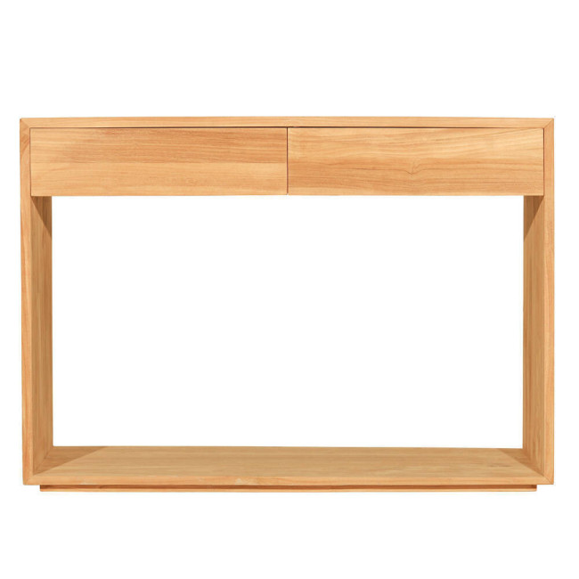 RT-1052A CONSOLA 2 CAJONES BINANCOLLA DE 120 X 35 X 85H. MADERA TECA