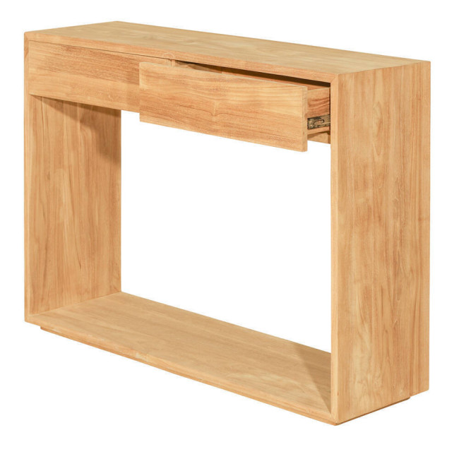 RT-1052A CONSOLA 2 CAJONES BINANCOLLA DE 120 X 35 X 85H. MADERA TECA