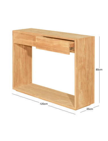 RT-1052A CONSOLA 2 CAJONES BINANCOLLA DE 120 X 35 X 85H. MADERA TECA