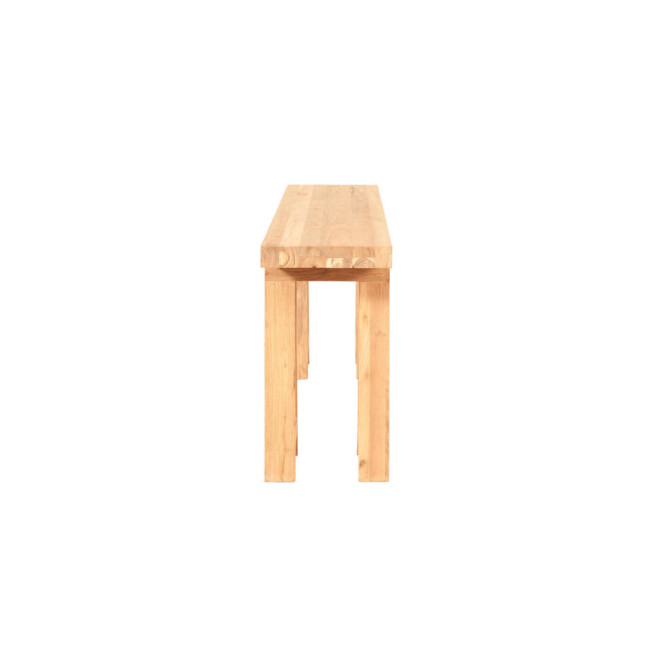Consola Binigaus en madera de teca reciclada rasgada con soporte tipo caballete | bosco