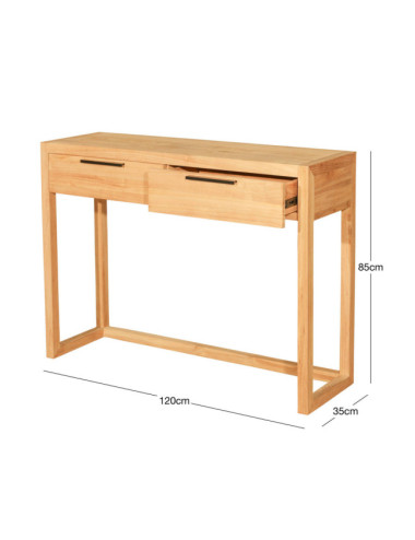 RT-1102A CONSOLA BINIPARRELL DE 120 X 35 X 85H. MADERA DE TECA