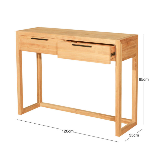 RT-1102A CONSOLA BINIPARRELL DE 120 X 35 X 85H. MADERA DE TECA