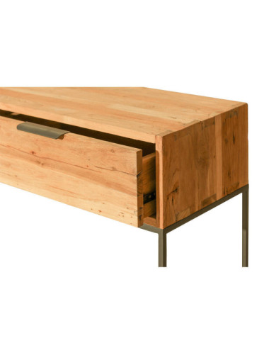 RT-1154A CONSOLA BINIMEL.LA DE 2 CAJONES DE 120 X 35 X 85H. MADERA DE TECA RECICLADA RASGADO