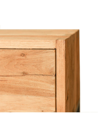 RT-1154A CONSOLA BINIMEL.LA DE 2 CAJONES DE 120 X 35 X 85H. MADERA DE TECA RECICLADA RASGADO