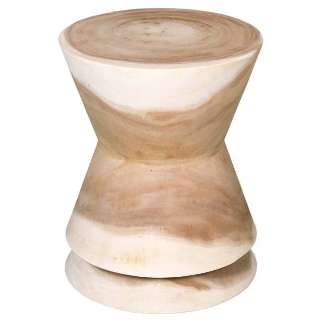 Taburete Santandria en madera de suar natural de diseño elegante| bosco