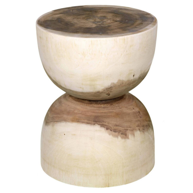 Taburete Blanca en madera de suar natural con carácter artesanal| bosco