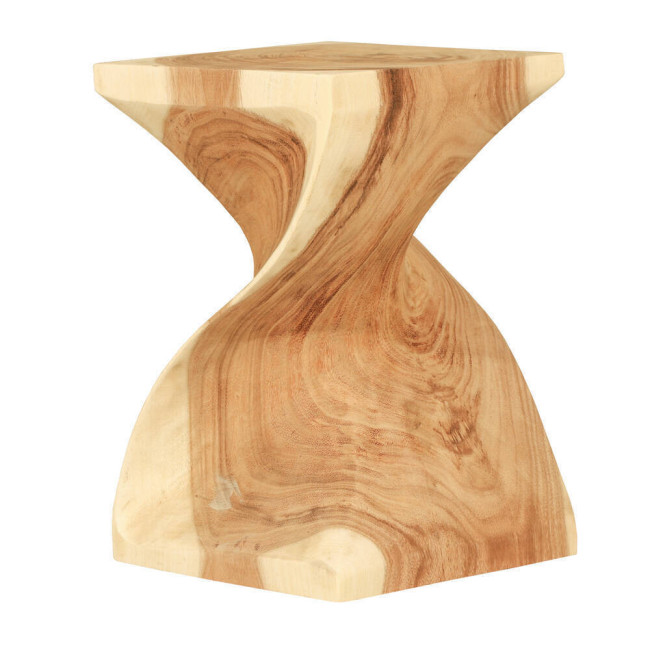 Taburete Brut en madera de suar natural con forma escultórica| bosco