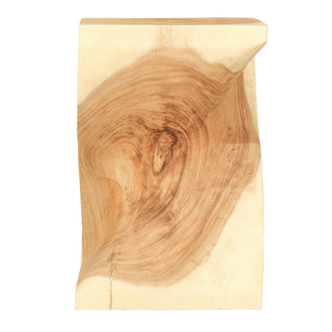 Taburete Brut en madera de suar natural con forma escultórica| bosco