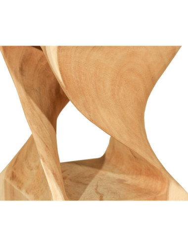 Taburete Busquets en madera de suar natural de forma abierta y esculpida| bosco