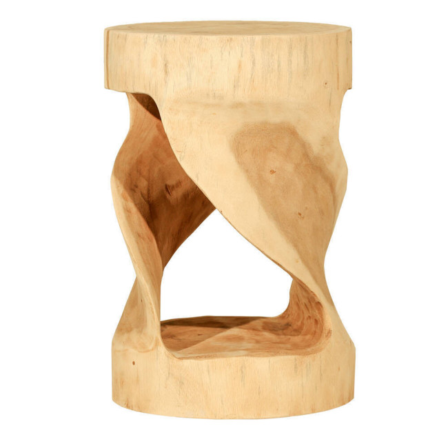 Taburete Bosc en madera de suar natural de diseño orgánico| bosco