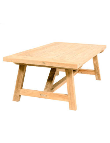 Mesa modelo Penyes en madera de teca reciclada acabado rasgado | bosco