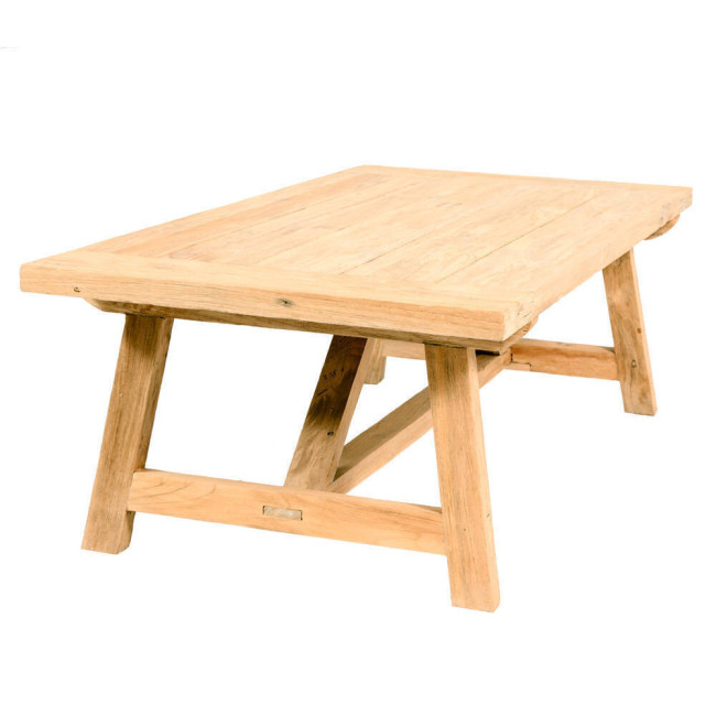 Mesa modelo Penyes en madera de teca reciclada acabado rasgado | bosco