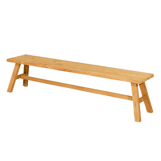 Banco Son Vilar en madera de teca reciclada rasgada con diseño versátil | bosco