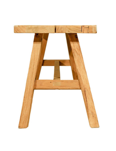 Banco Son Vilar en madera de teca reciclada rasgada con diseño versátil | bosco