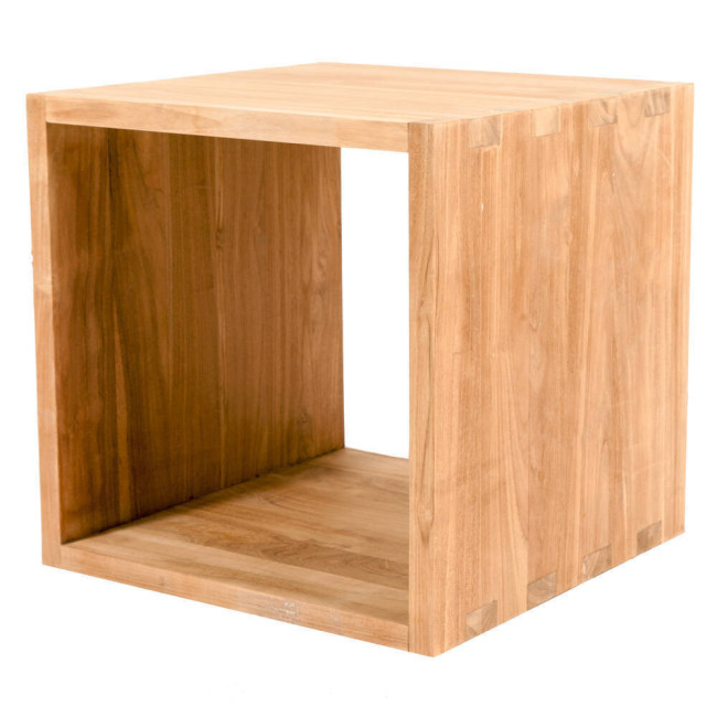 Mesa auxiliar en madera maciza de teca natural acabado fino | bosco