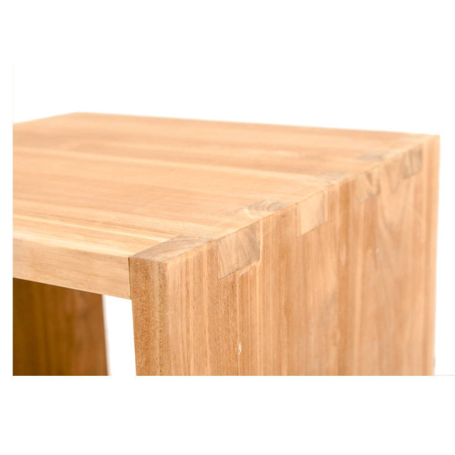 Mesa auxiliar en madera maciza de teca natural acabado fino | bosco