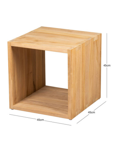 Mesa auxiliar en madera maciza de teca natural acabado fino | bosco