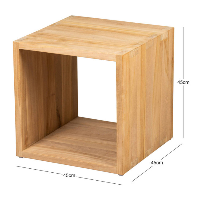 Mesa auxiliar en madera maciza de teca natural acabado fino | bosco
