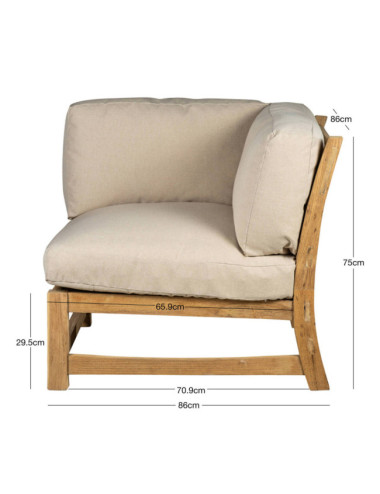 Modulo rinconero en madera de teca reciclada acabado semi rustico | bosco