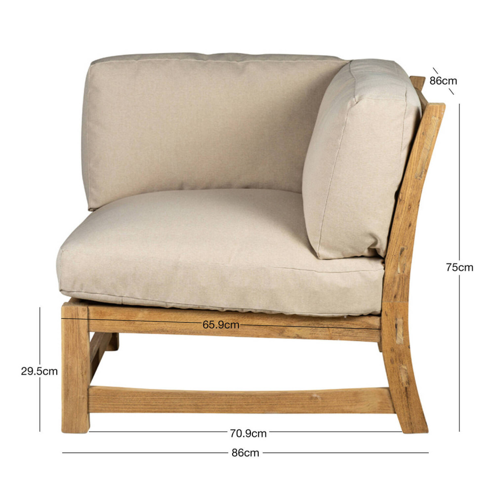 Modulo rinconero en madera de teca reciclada acabado semi rustico | bosco