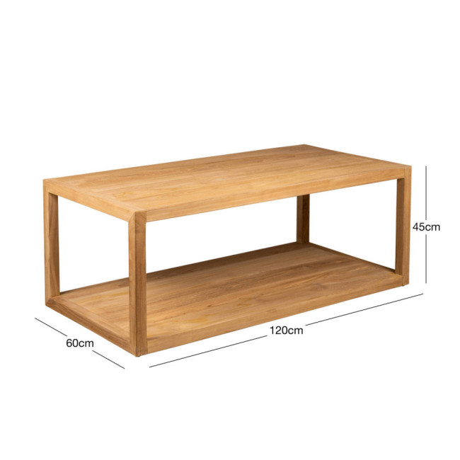 Mesa de centro modelo Turqueta en madera de teca con acabado lijado fino | bosco