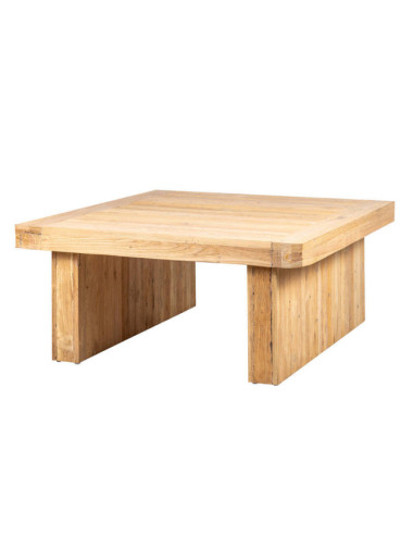 RT-59B MESA CENTRO FUSTAM DE 100X100X45H TECA RECICLADA ACABADO SEMI RUSTICO
