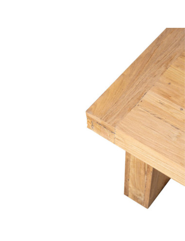 RT-59B MESA CENTRO FUSTAM DE 100X100X45H TECA RECICLADA ACABADO SEMI RUSTICO