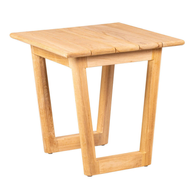 La mesa Alga en madera de teca lijado fino. Mesa que combina diseño y elegancia.