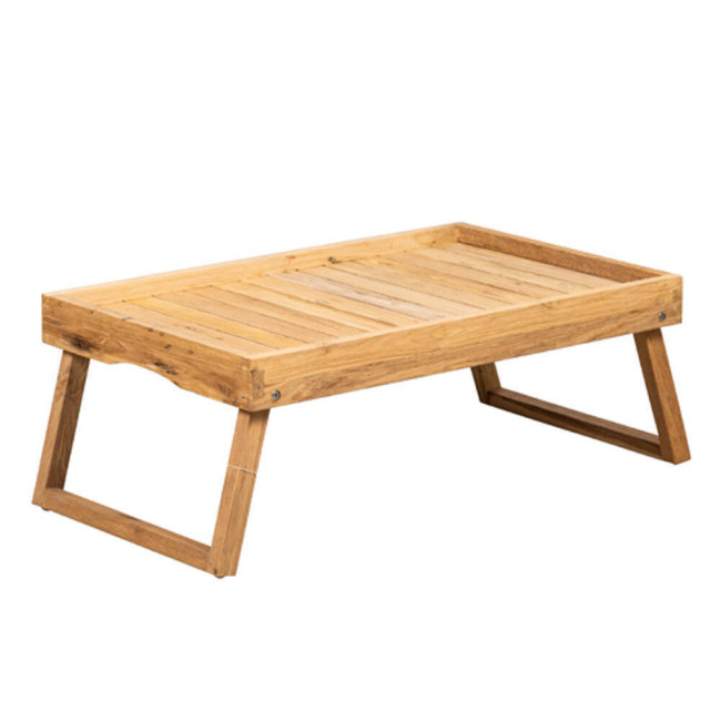 Mesa modelo Talaes en madera de teca reciclada acabado rasgado | bosco
