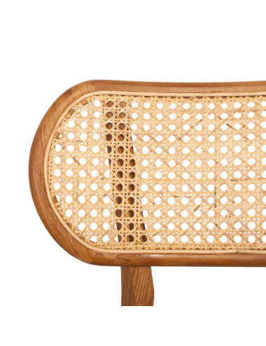 Silla la MOLA en madera maciza de teca y ratán natural acabado fino | bosco