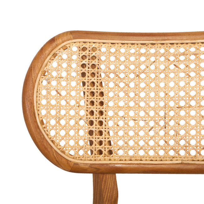 Silla la MOLA en madera maciza de teca y ratán natural acabado fino | bosco